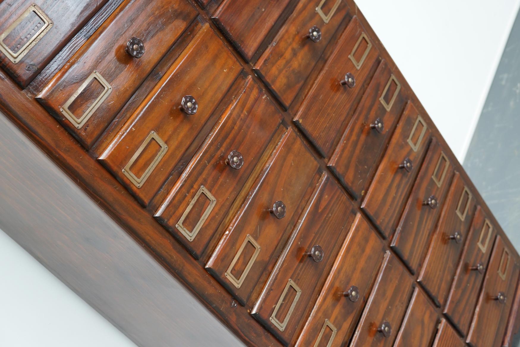 Mid-20th Century French Pine Apothecary Bank of Drawers, 1950s
