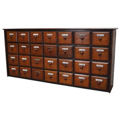 French Pine Apothecary Cabinet or Bank of Drawers, Early 20th Century