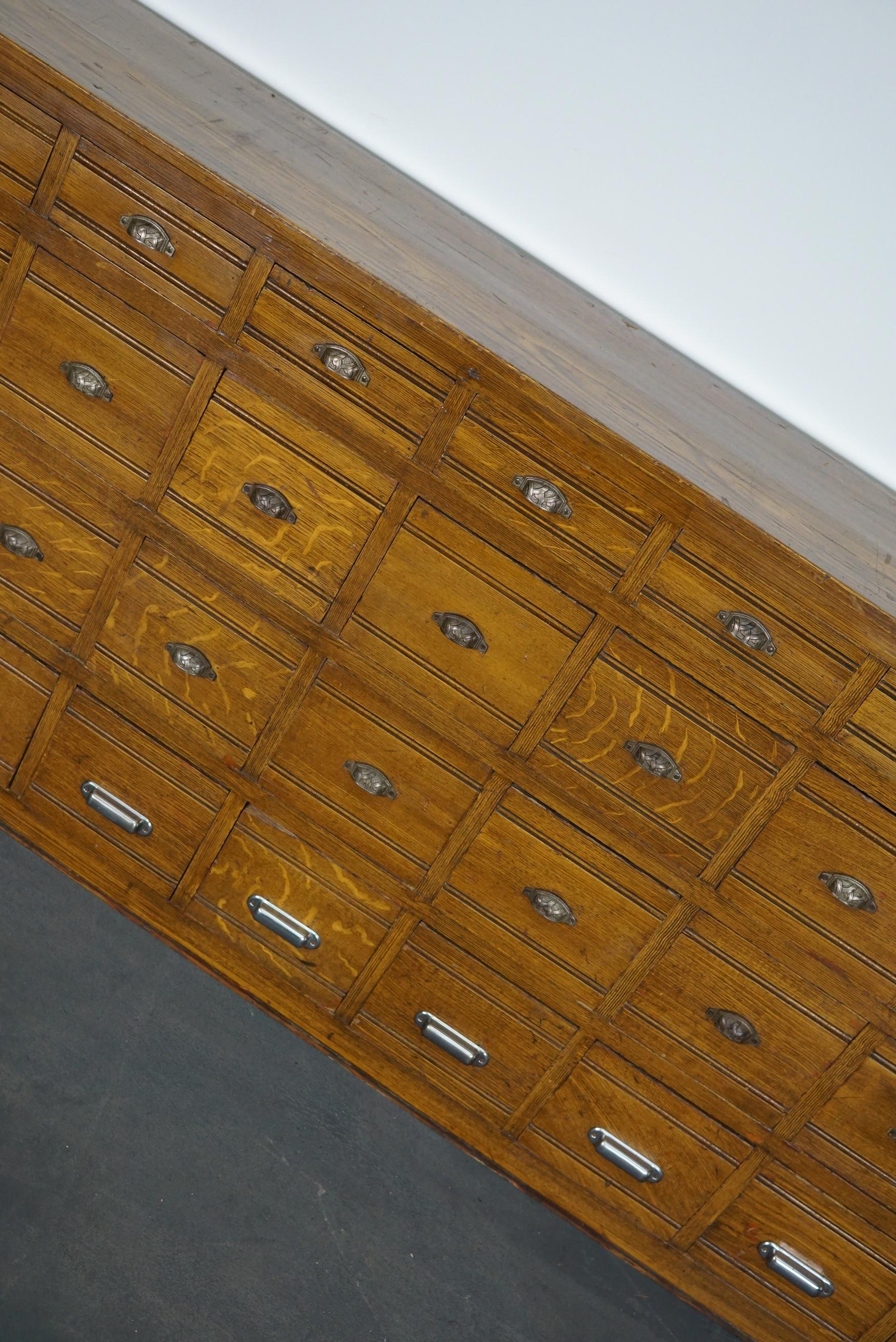 French Pine Apothecary Cabinet in Faux Oak Paint 7