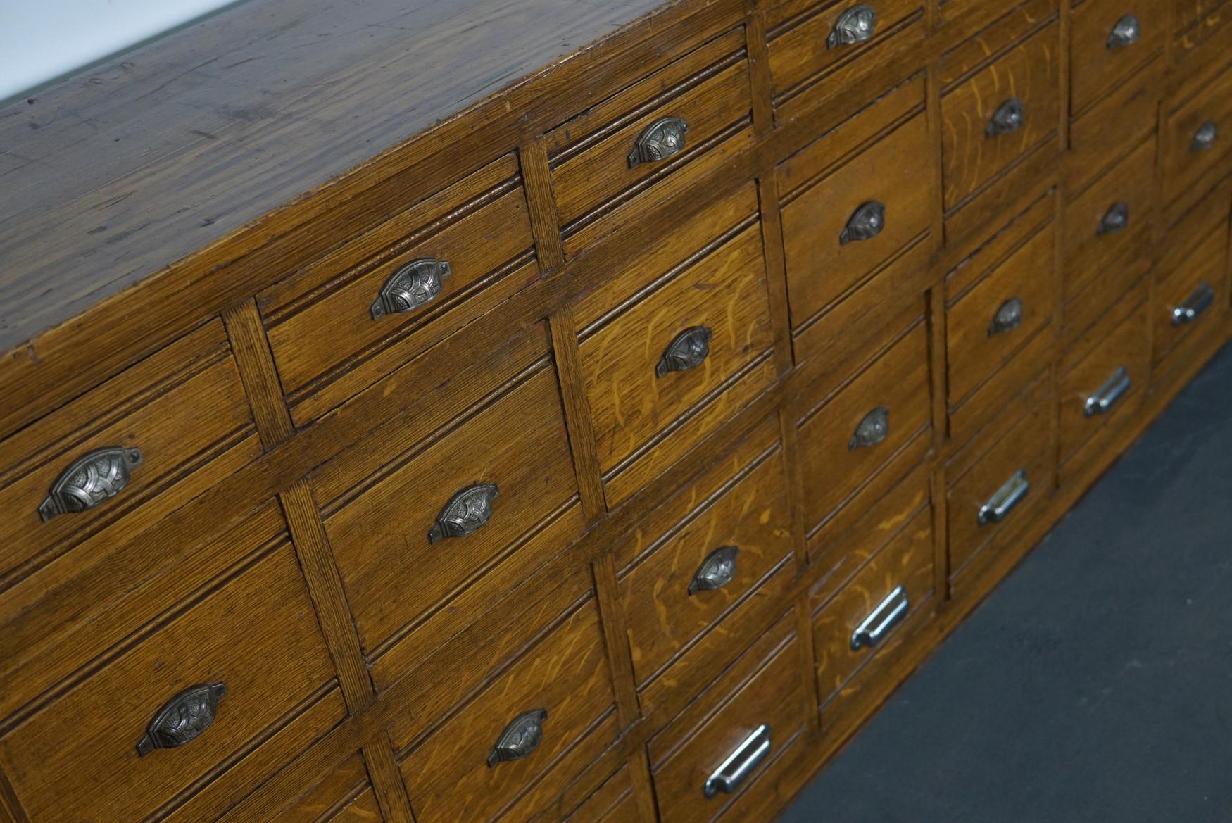 French Pine Apothecary Cabinet in Faux Oak Paint 2