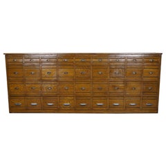French Pine Apothecary Cabinet in Faux Oak Paint