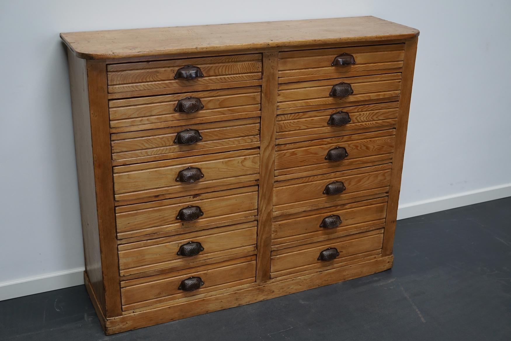 French Pine Apothecary Cabinet or Bank of Drawers, Early 20th Century 2