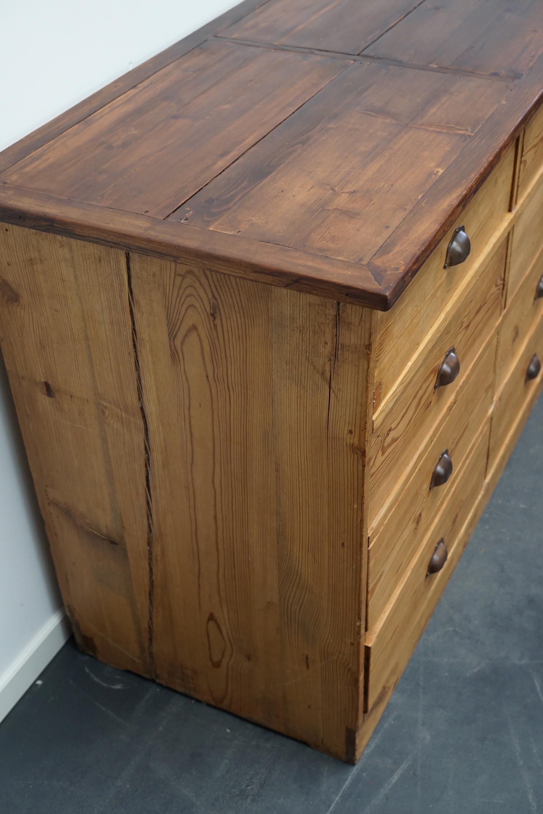 French Pine Apothecary Cabinet or Bank of Drawers, Mid 20th Century 9