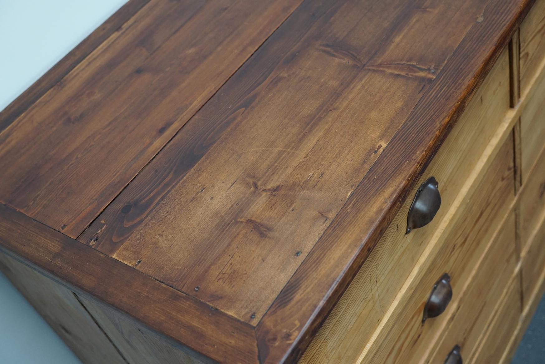 French Pine Apothecary Cabinet or Bank of Drawers, Mid 20th Century 4