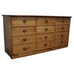 French Pine Apothecary Cabinet or Bank of Drawers, Mid 20th Century