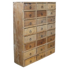 French Oak Apothecary Style Bank of Drawers