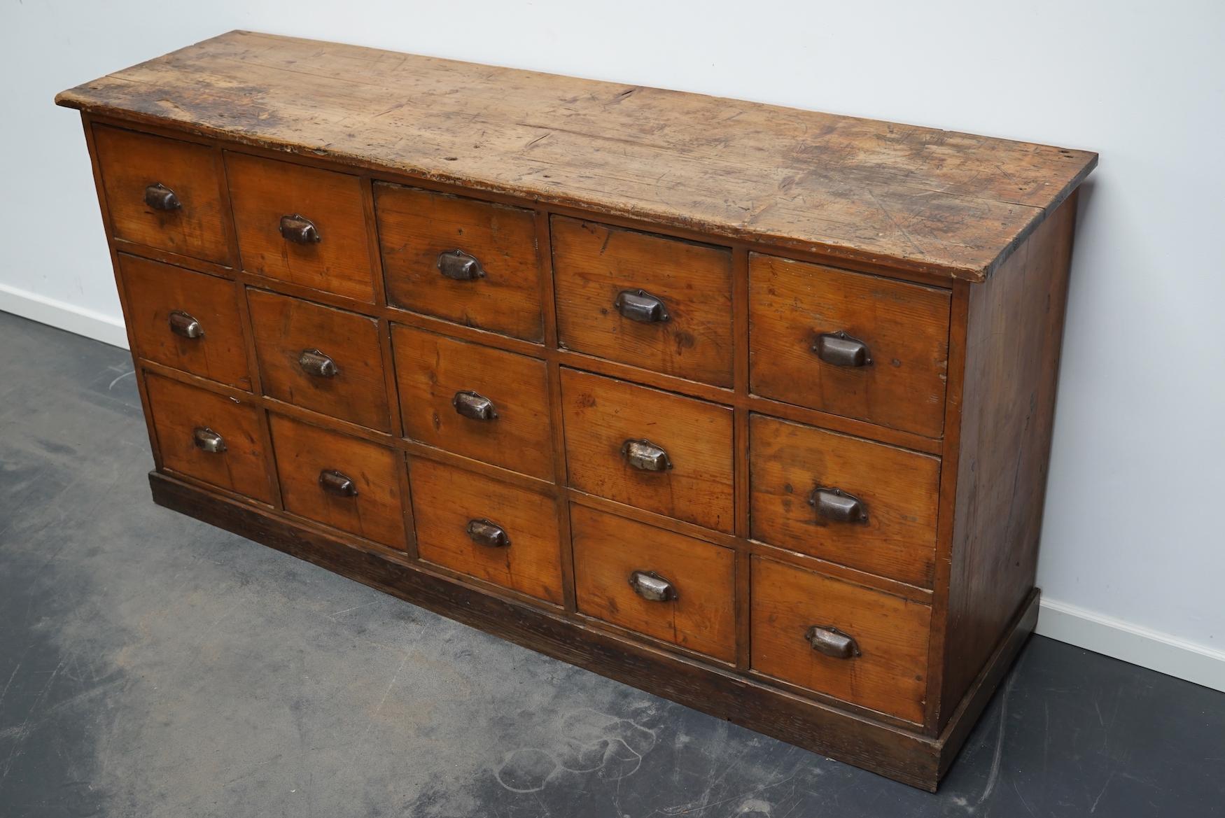 French Pine Apothecary Workshop Cabinet / Sideboard, circa 1950s 6