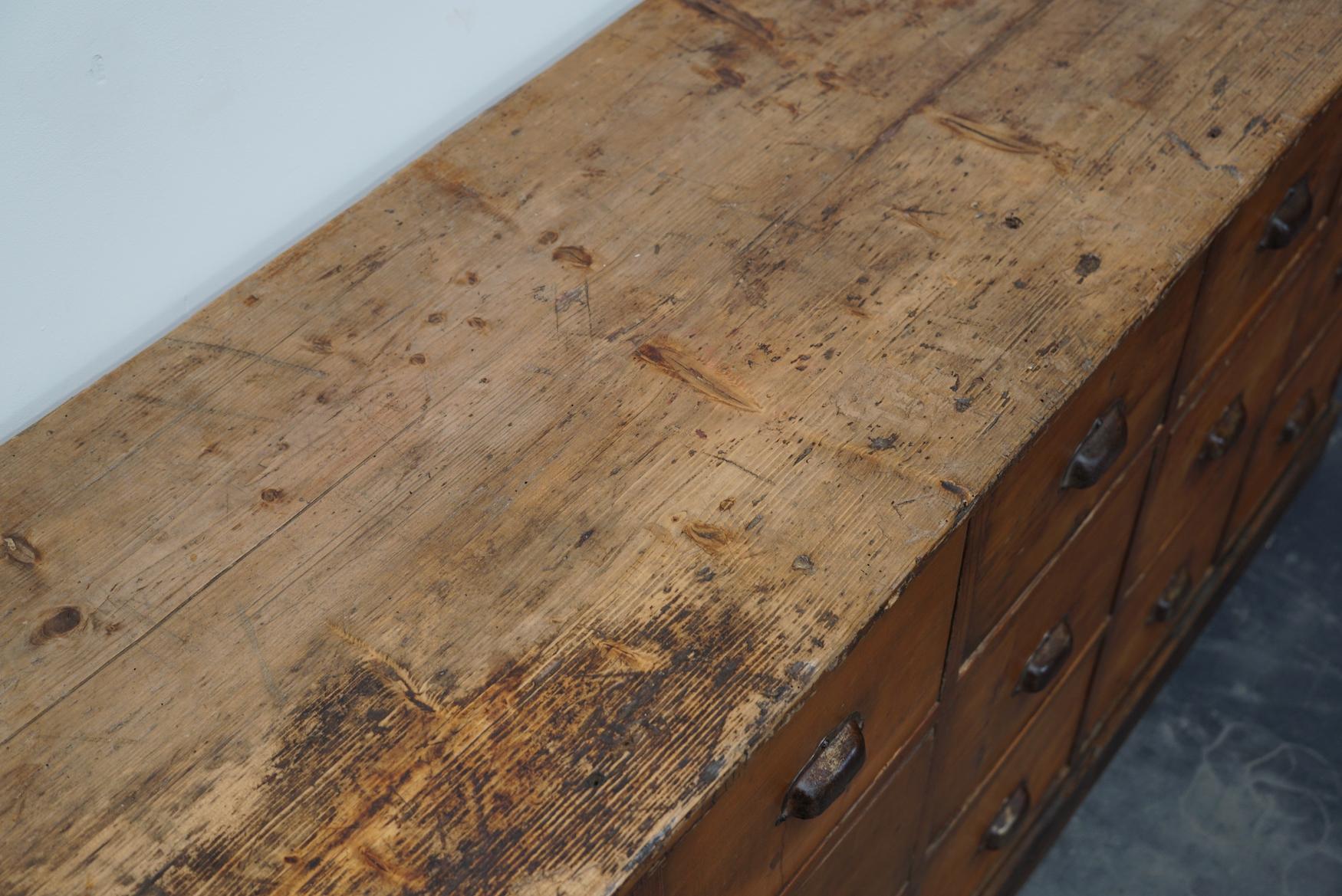 French Pine Apothecary Workshop Cabinet / Sideboard, circa 1950s 8