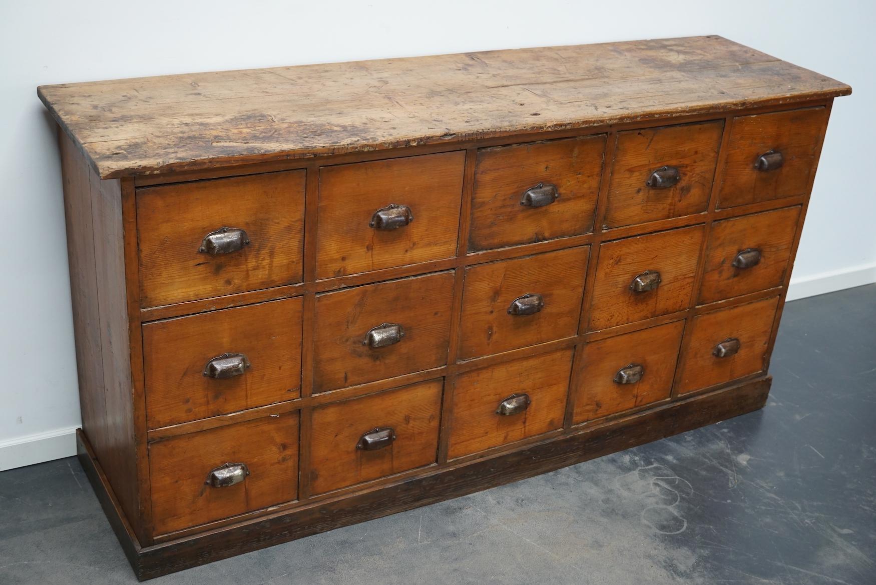 French Pine Apothecary Workshop Cabinet / Sideboard, circa 1950s 9