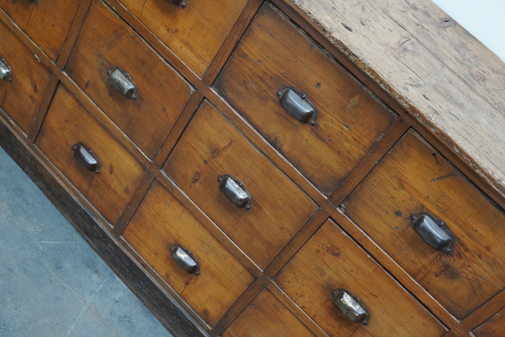 French Pine Apothecary Workshop Cabinet / Sideboard, circa 1950s 12