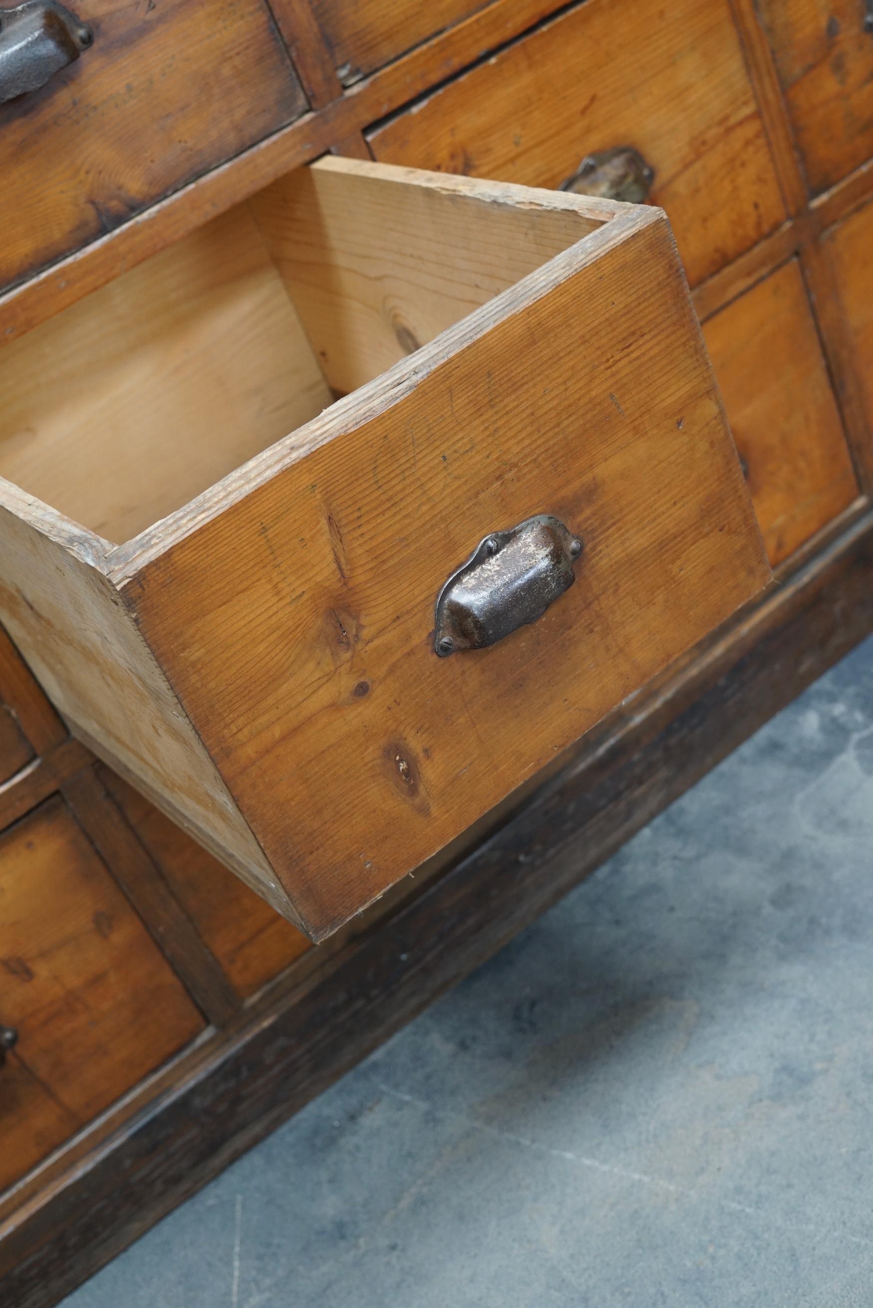 French Pine Apothecary Workshop Cabinet / Sideboard, circa 1950s 14