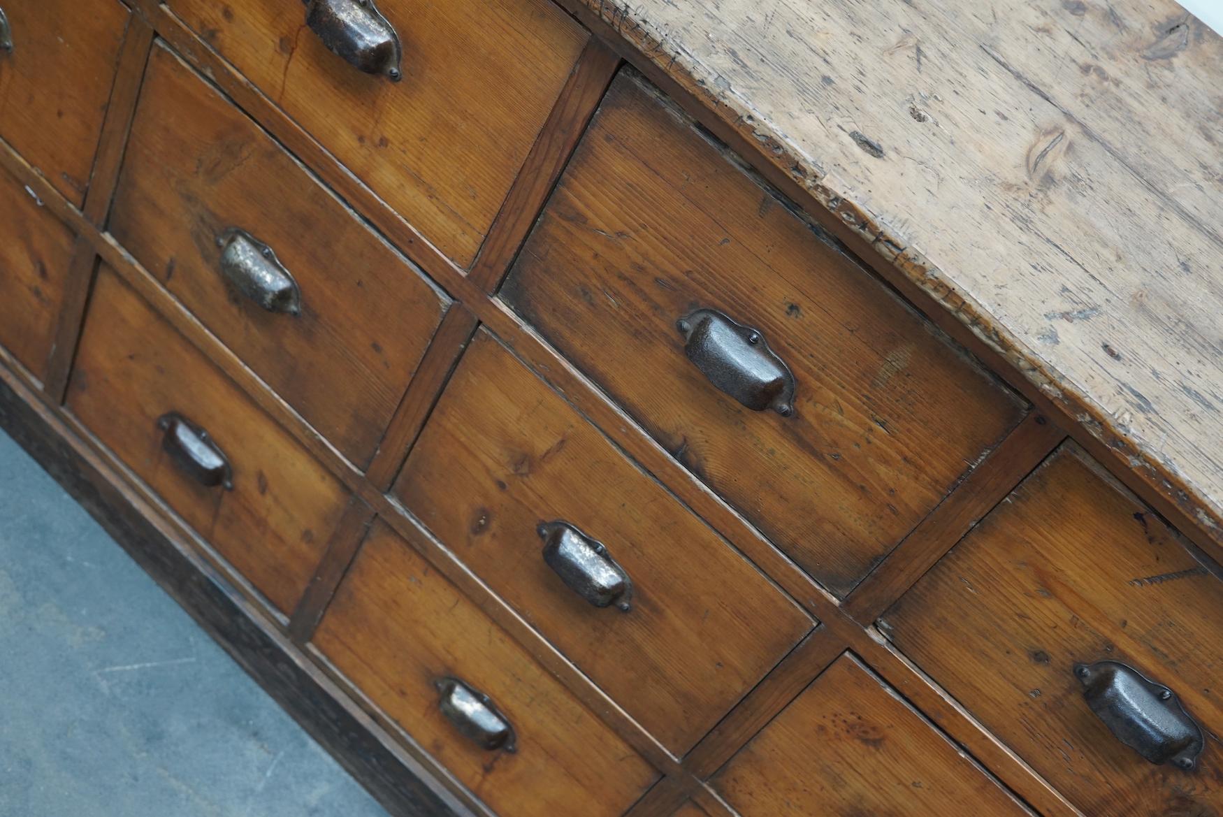 French Pine Apothecary Workshop Cabinet / Sideboard, circa 1950s 15