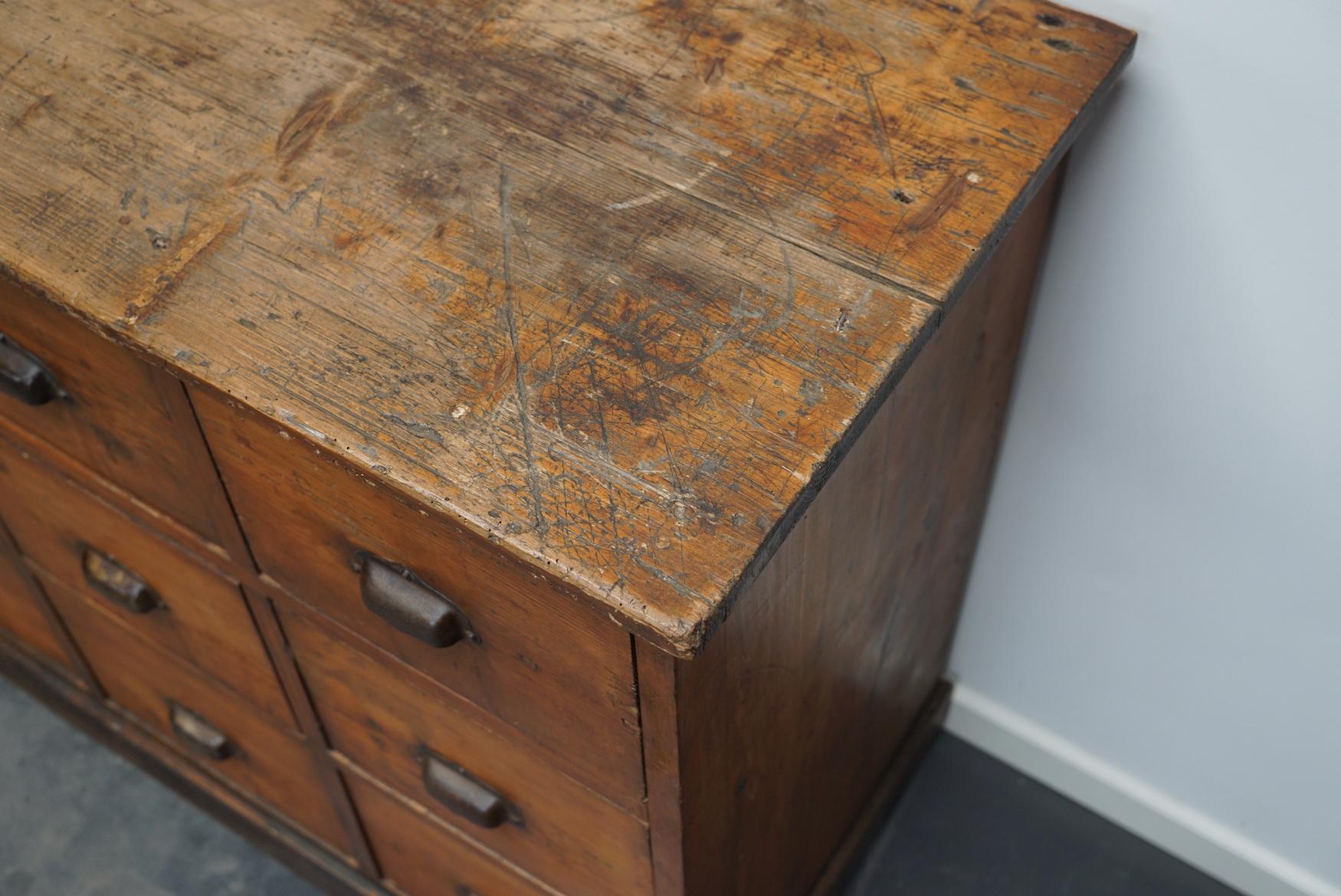 French Pine Apothecary Workshop Cabinet / Sideboard, circa 1950s 4