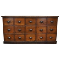 French Pine Apothecary Workshop Cabinet / Sideboard, circa 1950s