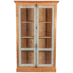 French Pine Armoire Vitrine