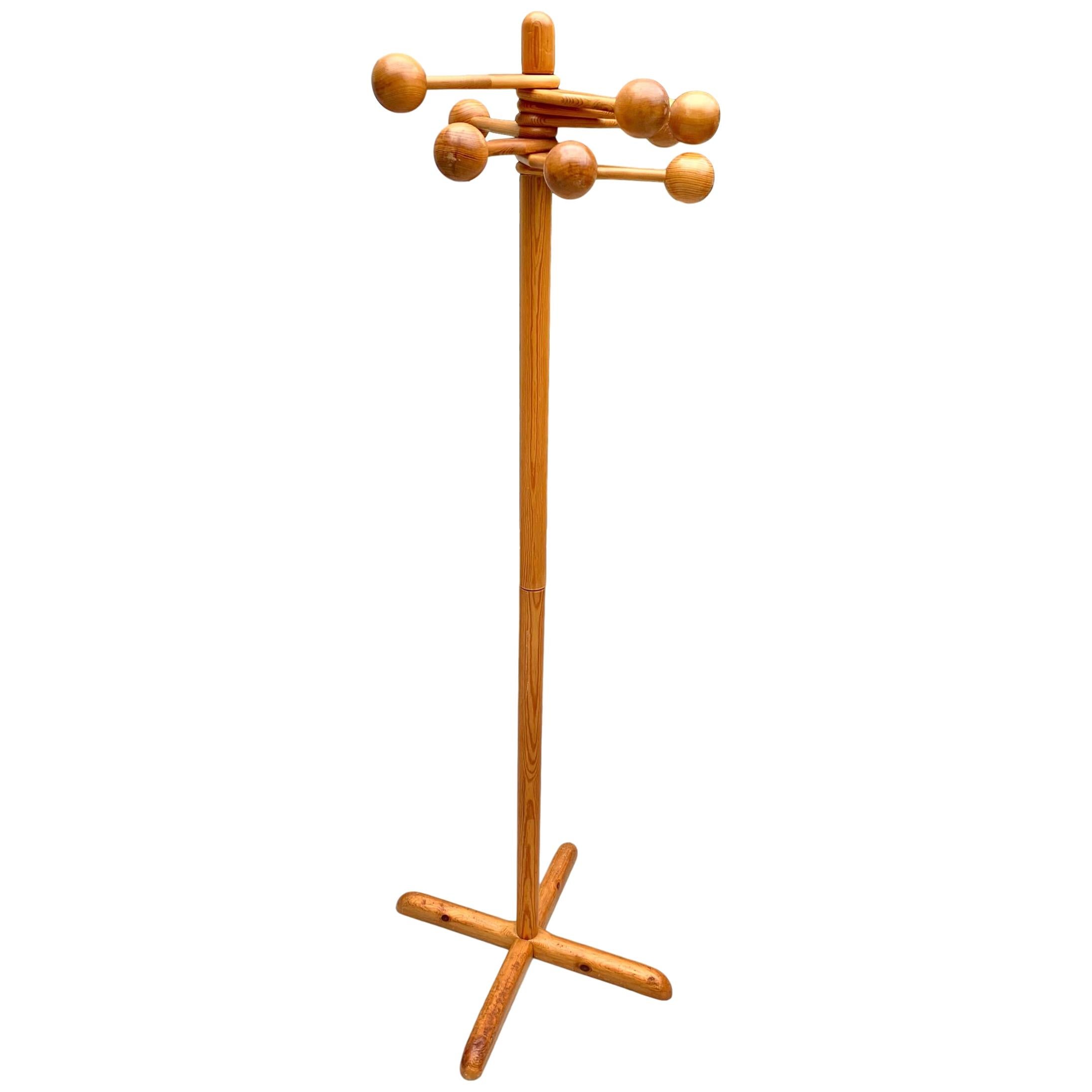 French Pine Articulating Coat Rack For Sale