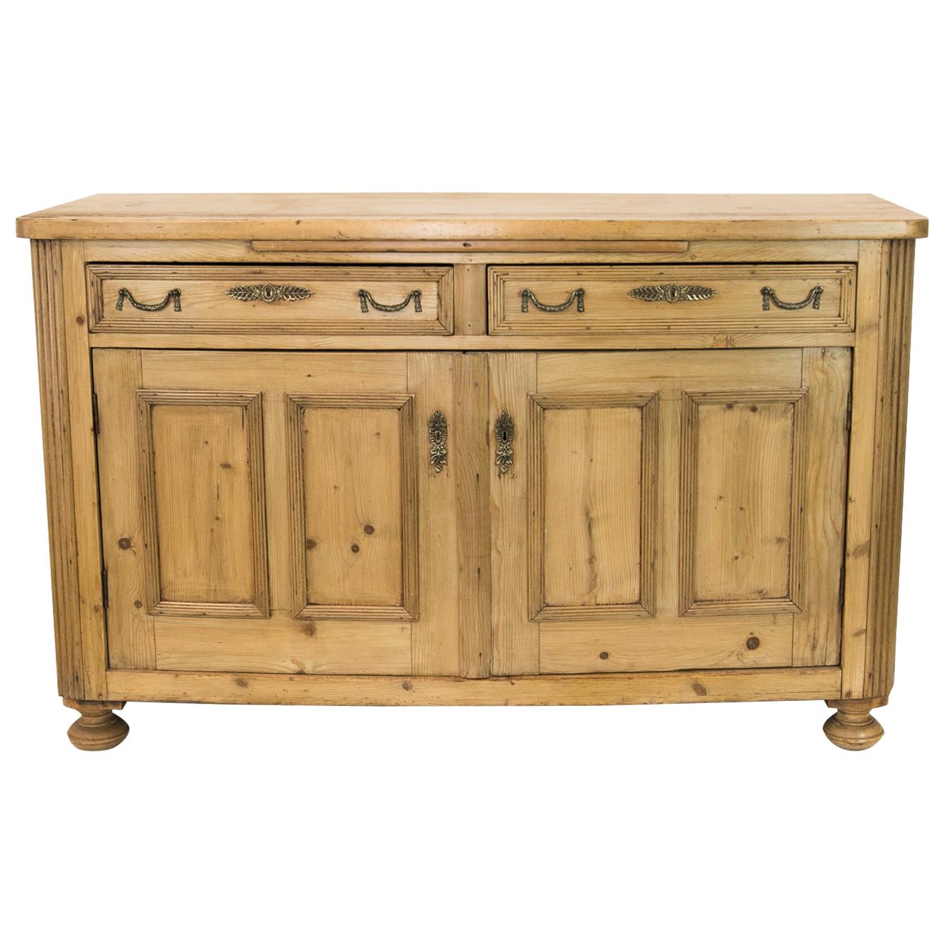 French Pine Bow Front Server
