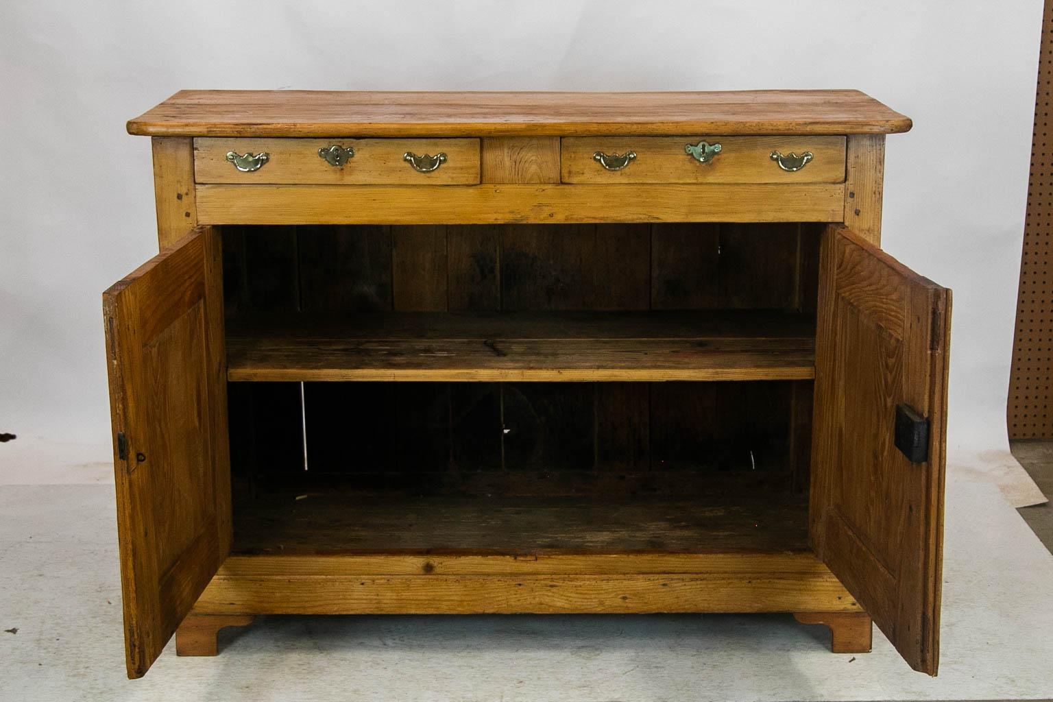 Brass French Pine Buffet For Sale