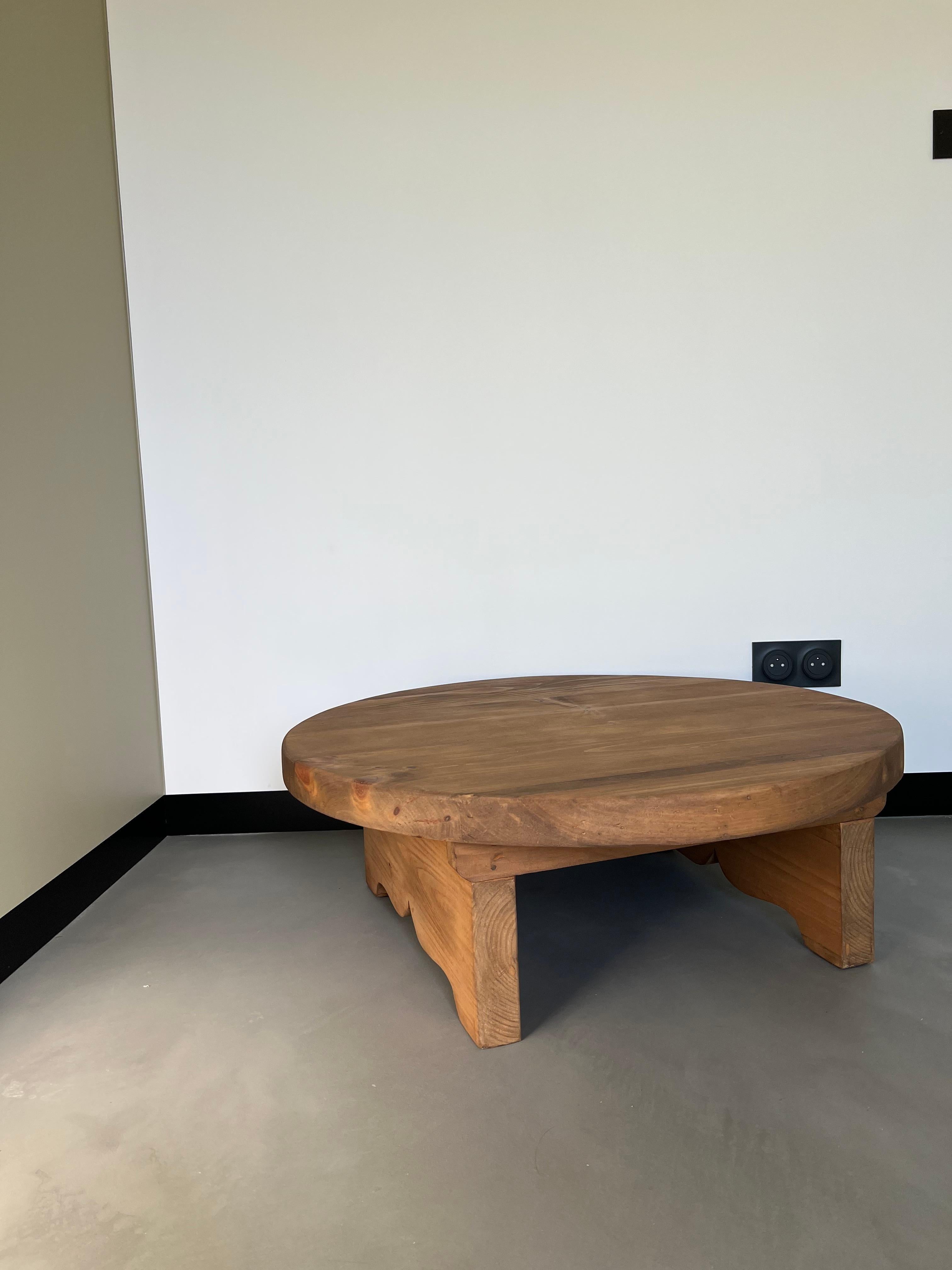 French Pine Coffee Table, 1950's, Les Arcs Spirit For Sale 11