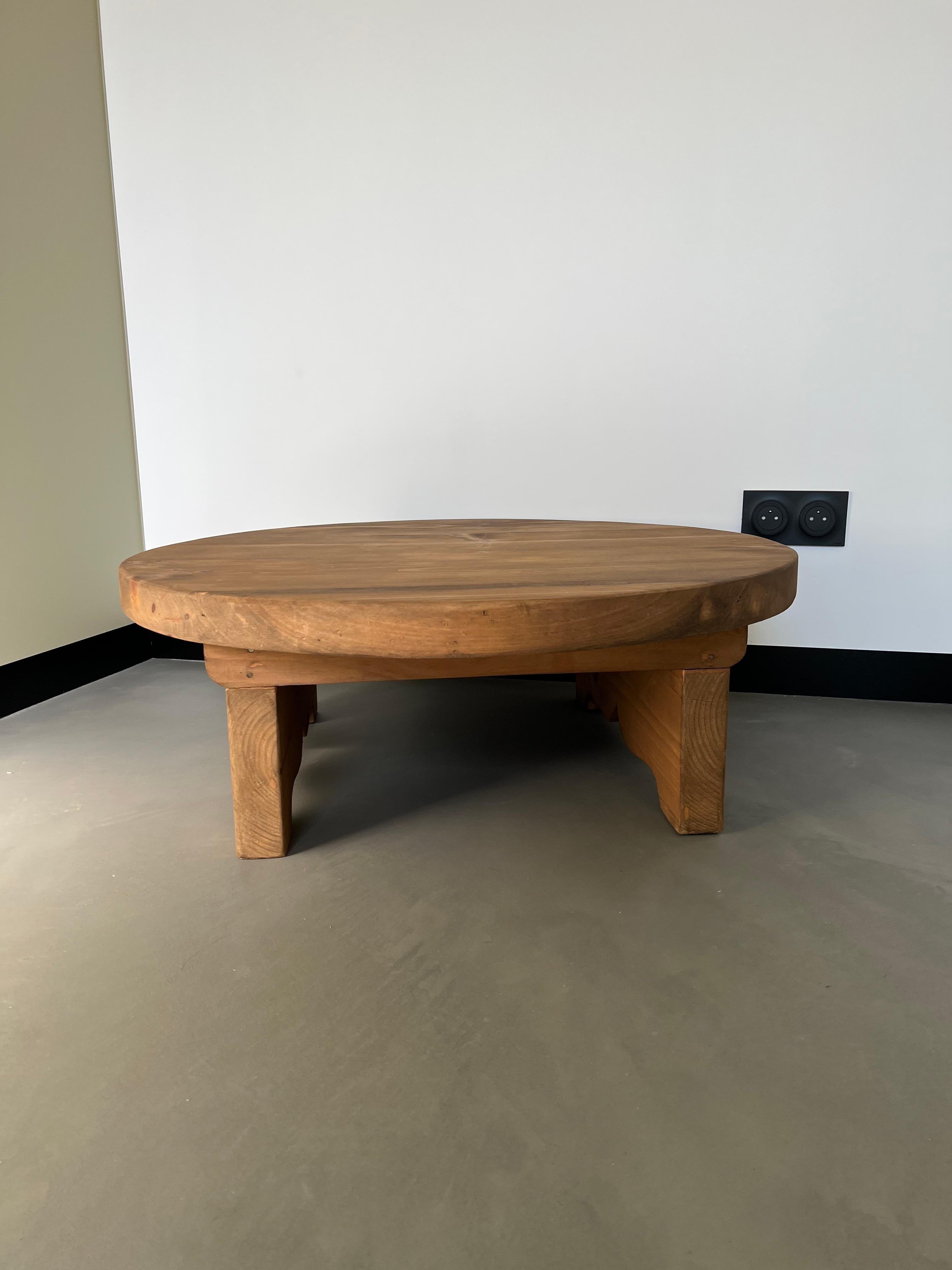 French Pine Coffee Table, 1950's, Les Arcs Spirit For Sale 12