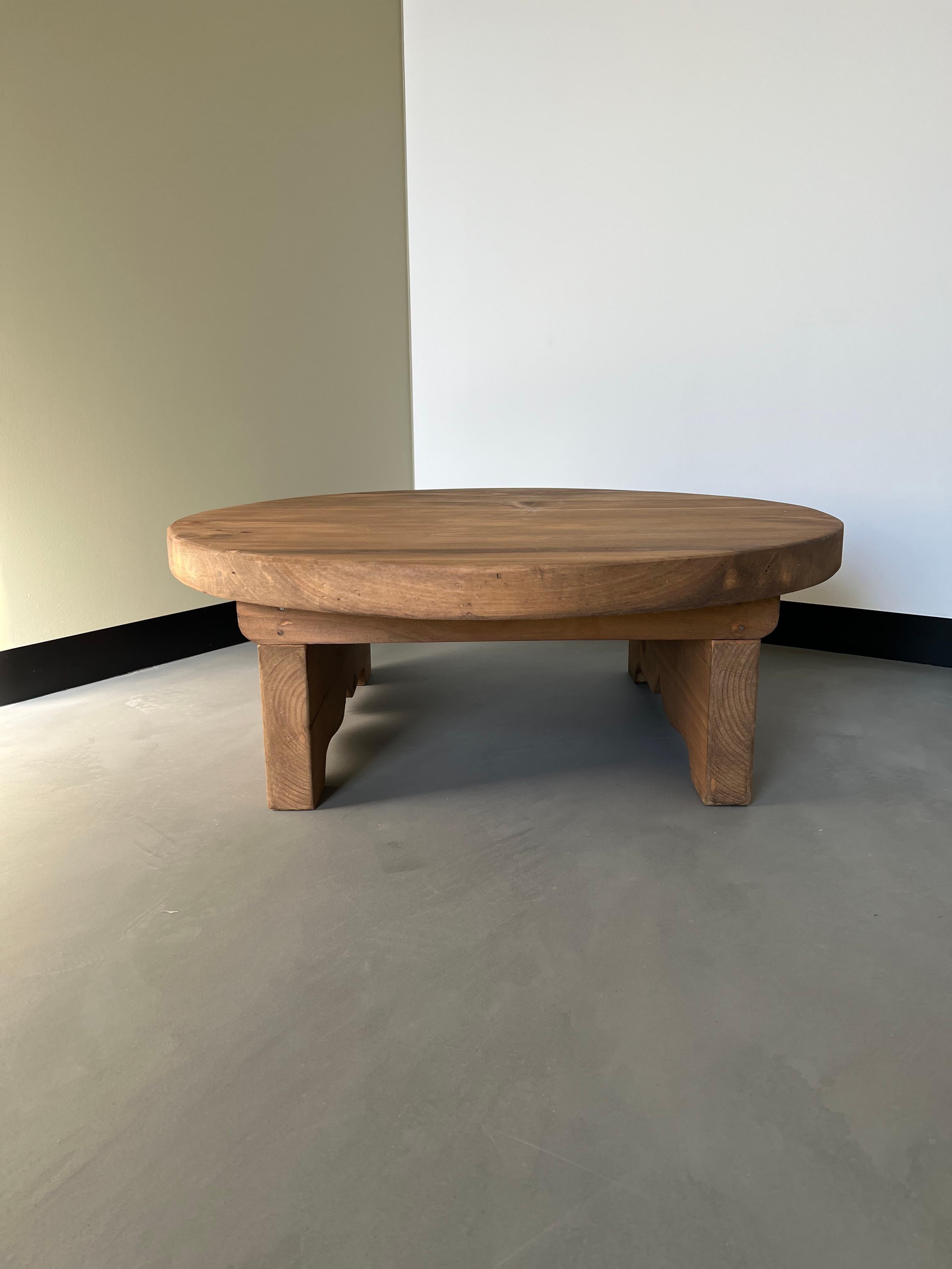 Mid-20th Century French Pine Coffee Table, 1950's, Les Arcs Spirit For Sale