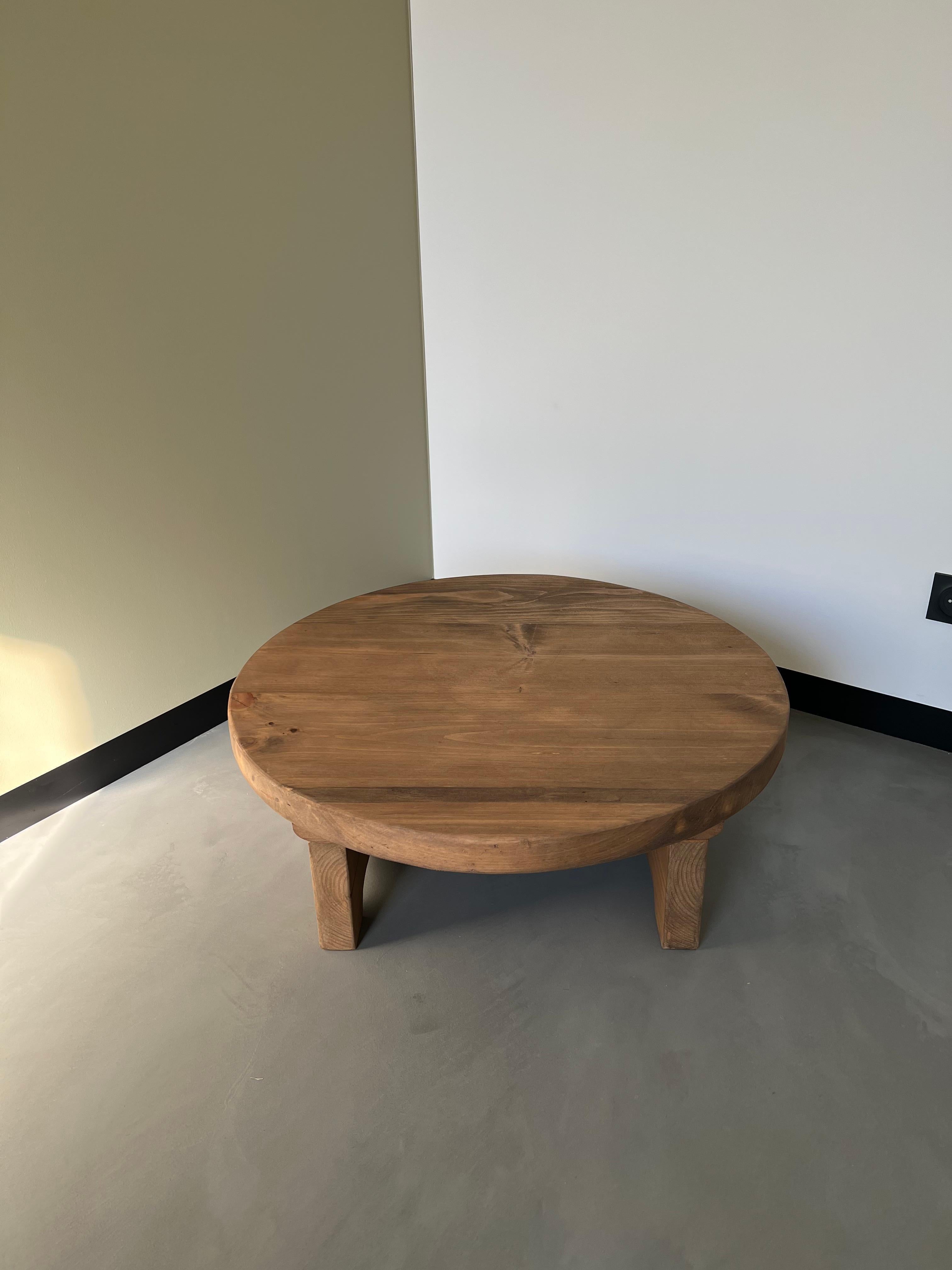 Pin Table basse en pin français, années 1950, Les Arcs Spirit en vente