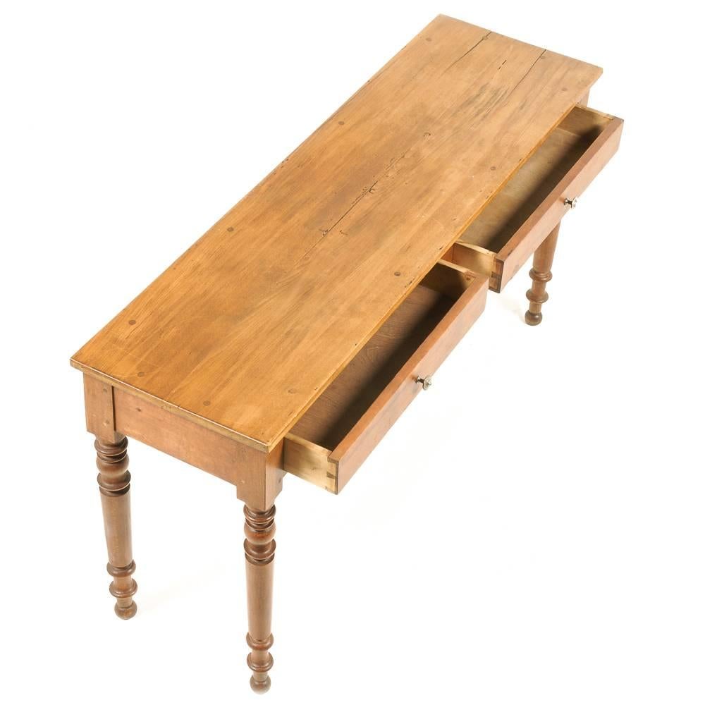 French Pine Console Table In Excellent Condition In Vancouver, British Columbia