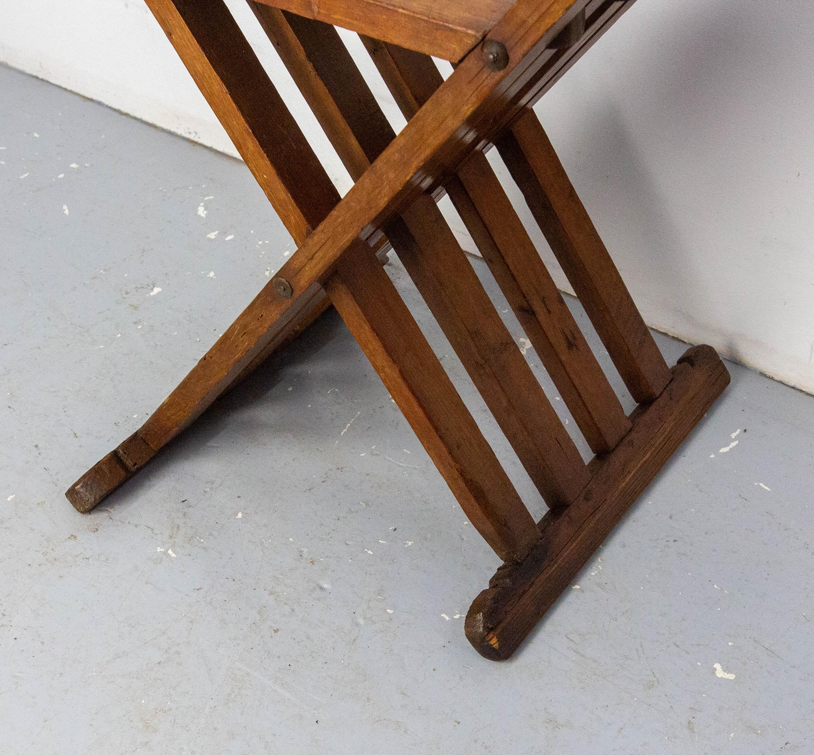 Poltrona pieghevole in pino francese Curule o Dagobert, francese, circa 1960 in vendita 4