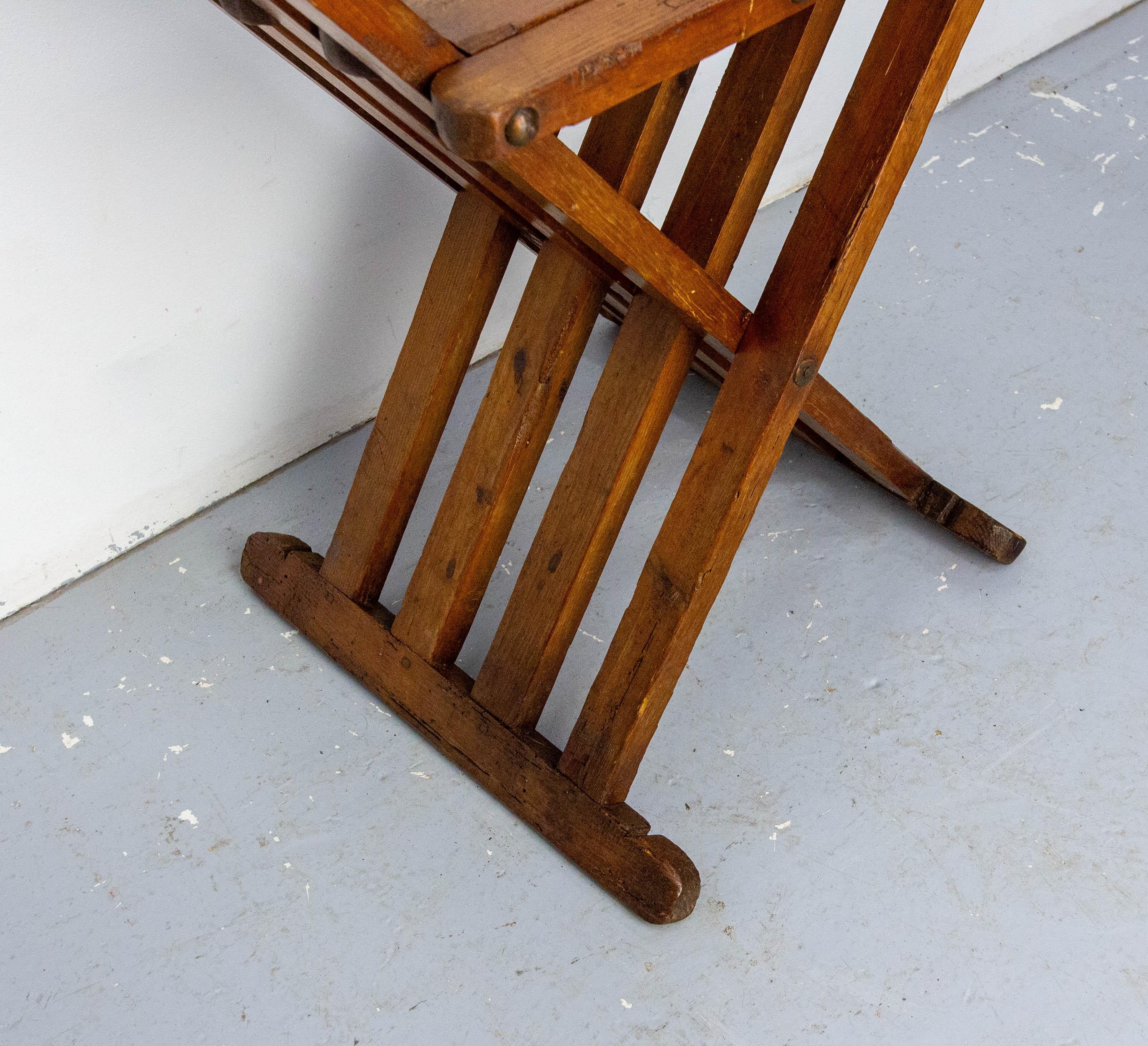 Poltrona pieghevole in pino francese Curule o Dagobert, francese, circa 1960 in vendita 5