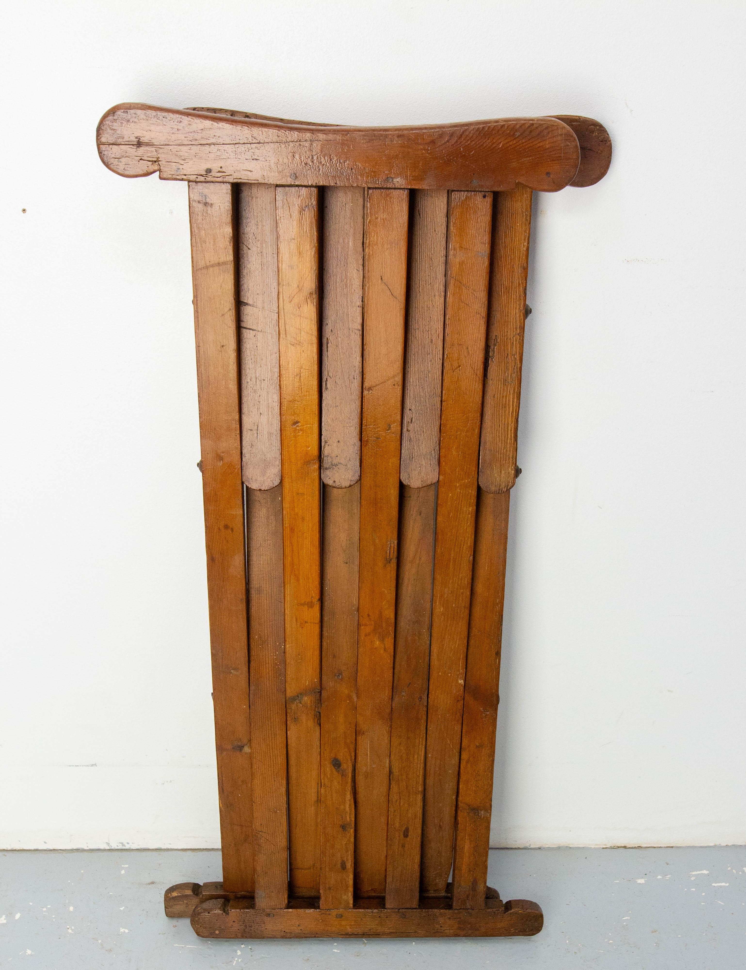 Poltrona pieghevole in pino francese Curule o Dagobert, francese, circa 1960 in vendita 8