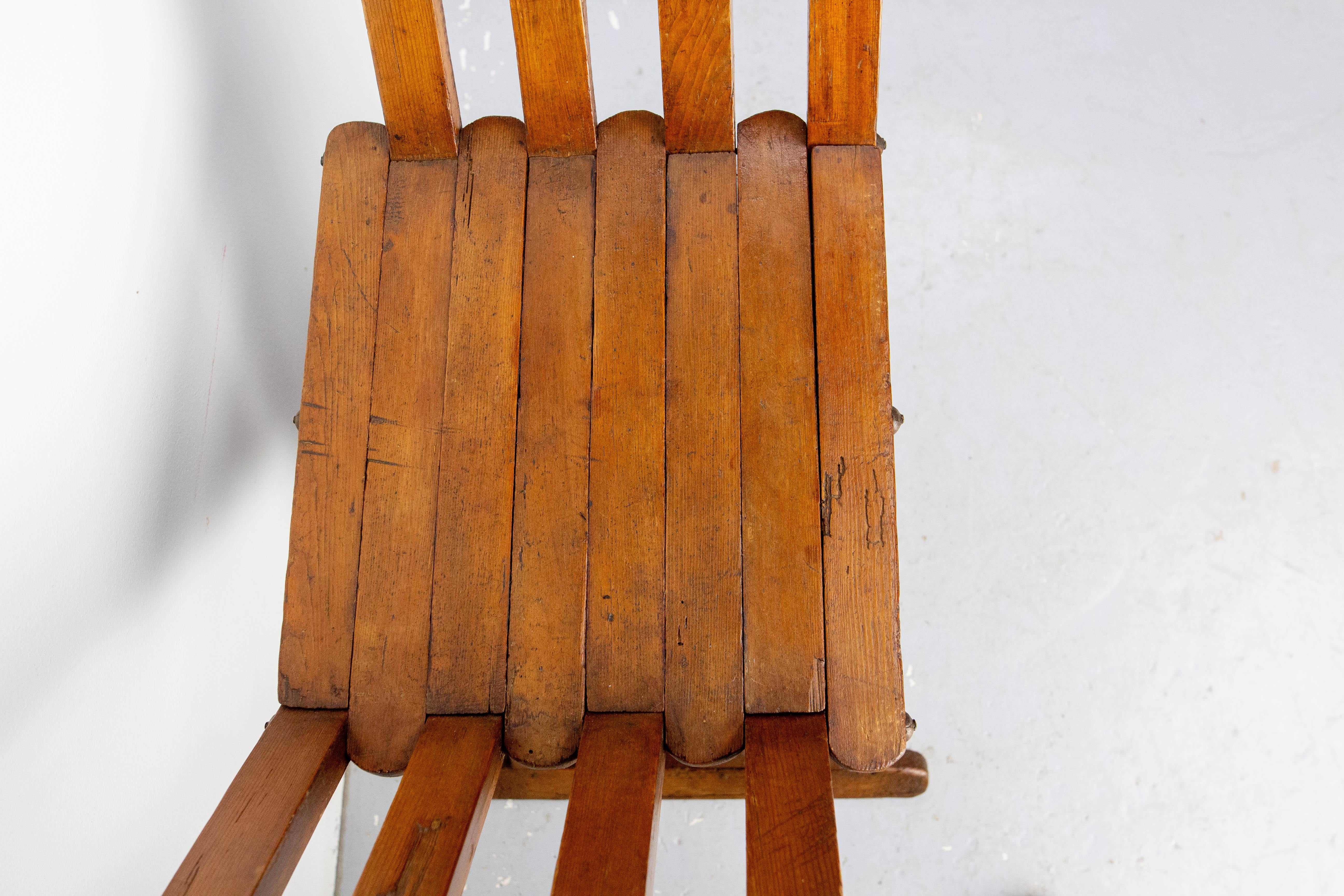 Poltrona pieghevole in pino francese Curule o Dagobert, francese, circa 1960 in vendita 2