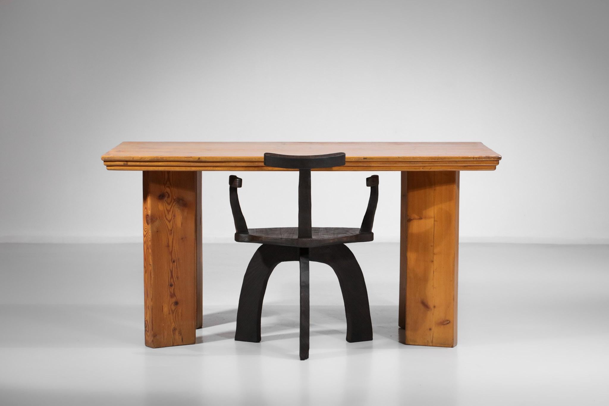 French Pine Desk in Style of Charlotte Perriand, 1960's 1