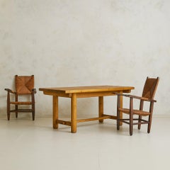 French Pine Dining Table in the Manner of Georges Robert, 1970s