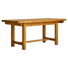 French Pine Dining Table in the Manner of Georges Robert, 1970s