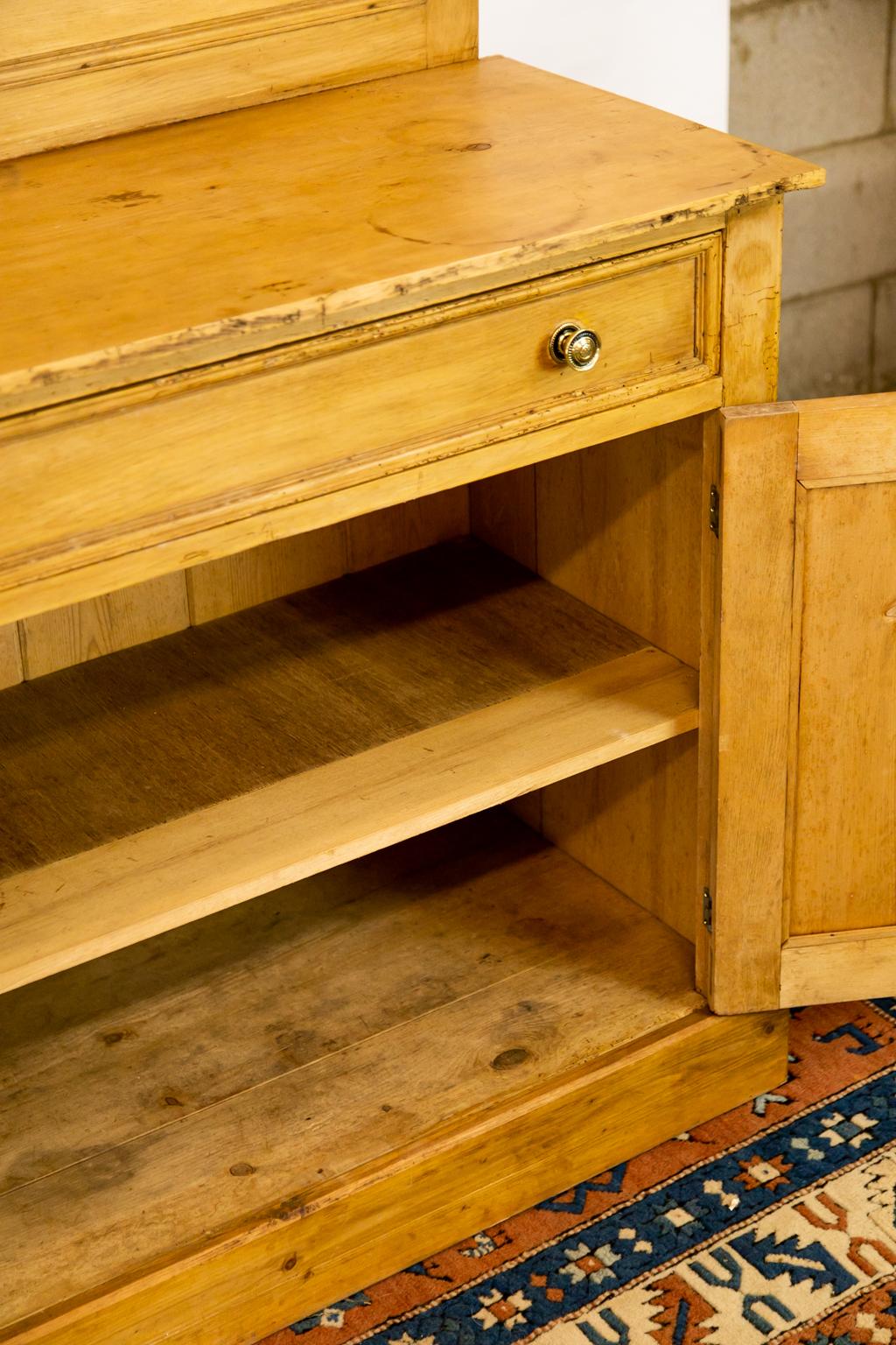 Brass French Pine English Chiffonier For Sale