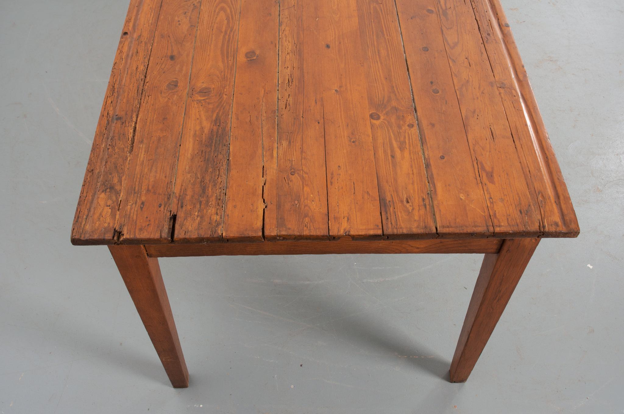 French Pine Farm Table In Good Condition In Baton Rouge, LA
