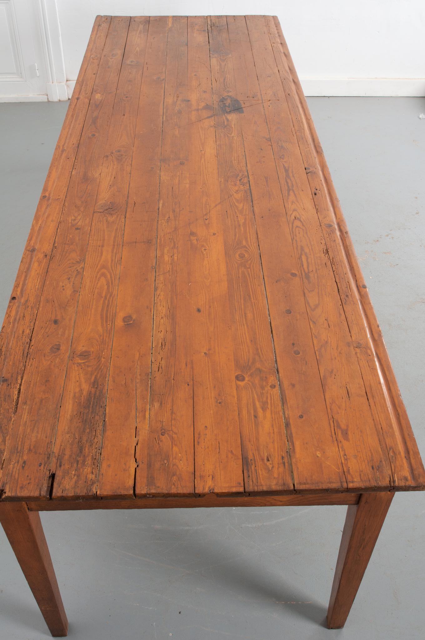 19th Century French Pine Farm Table