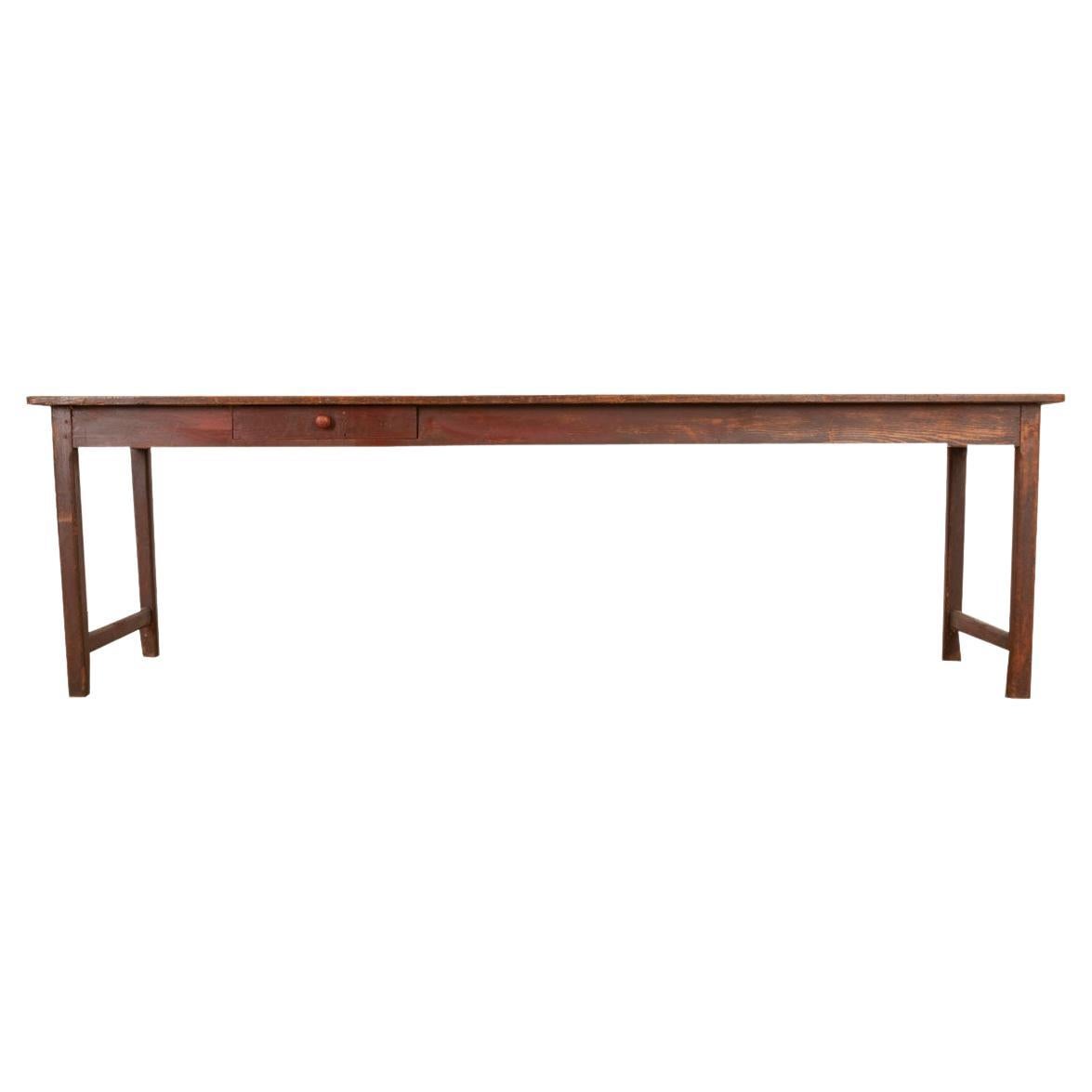French Pine Farm Table from Burgundy For Sale