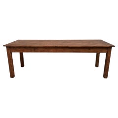 Used French pine farmhouse table 223 cm, 1970s