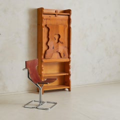 French Pine Fold-Out Dining Table or Desk with Integrated Bookshelf, 1960s