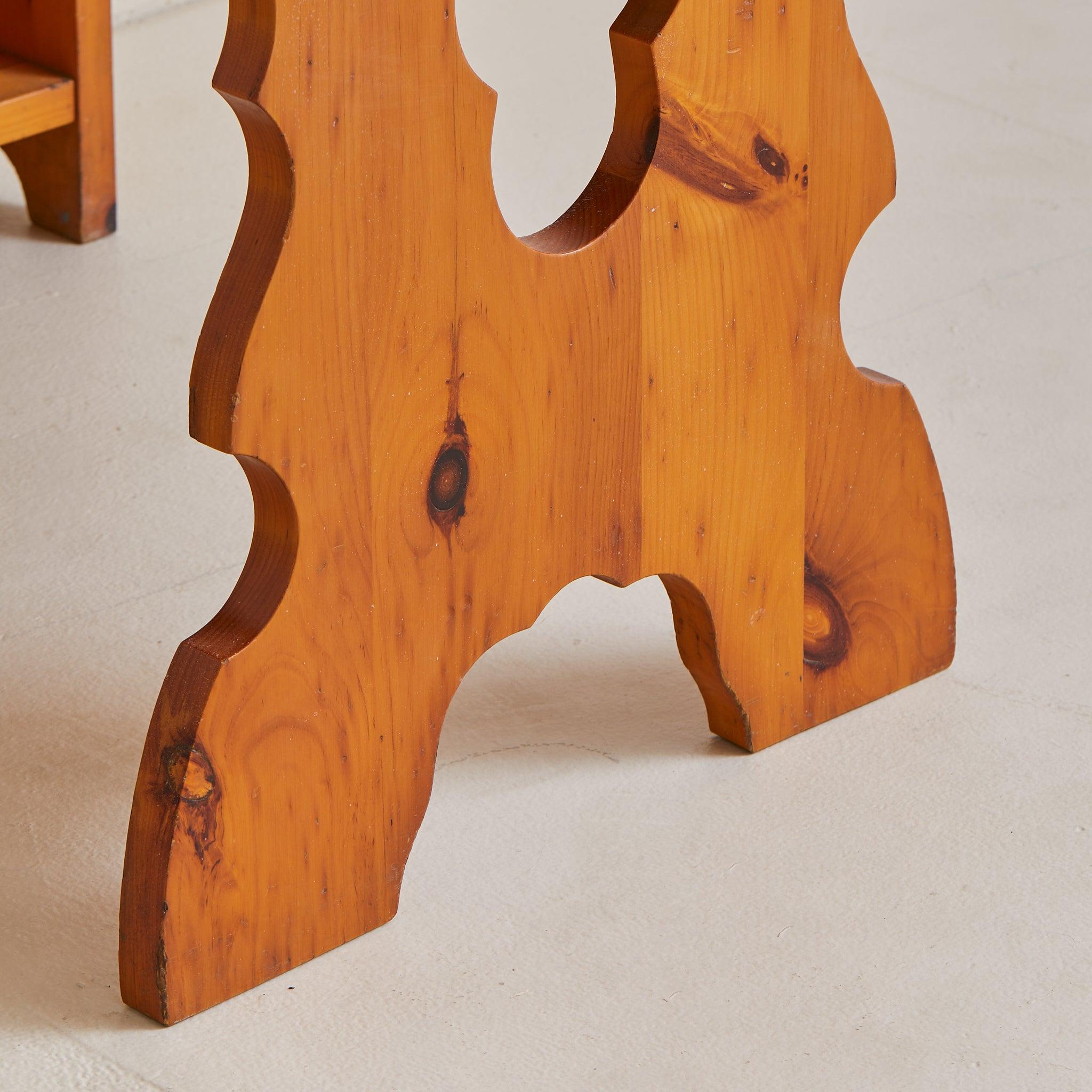 French Pine Fold-Out Dining Table or Desk with Integrated Bookshelf, 1960s mediados del siglo XX en venta