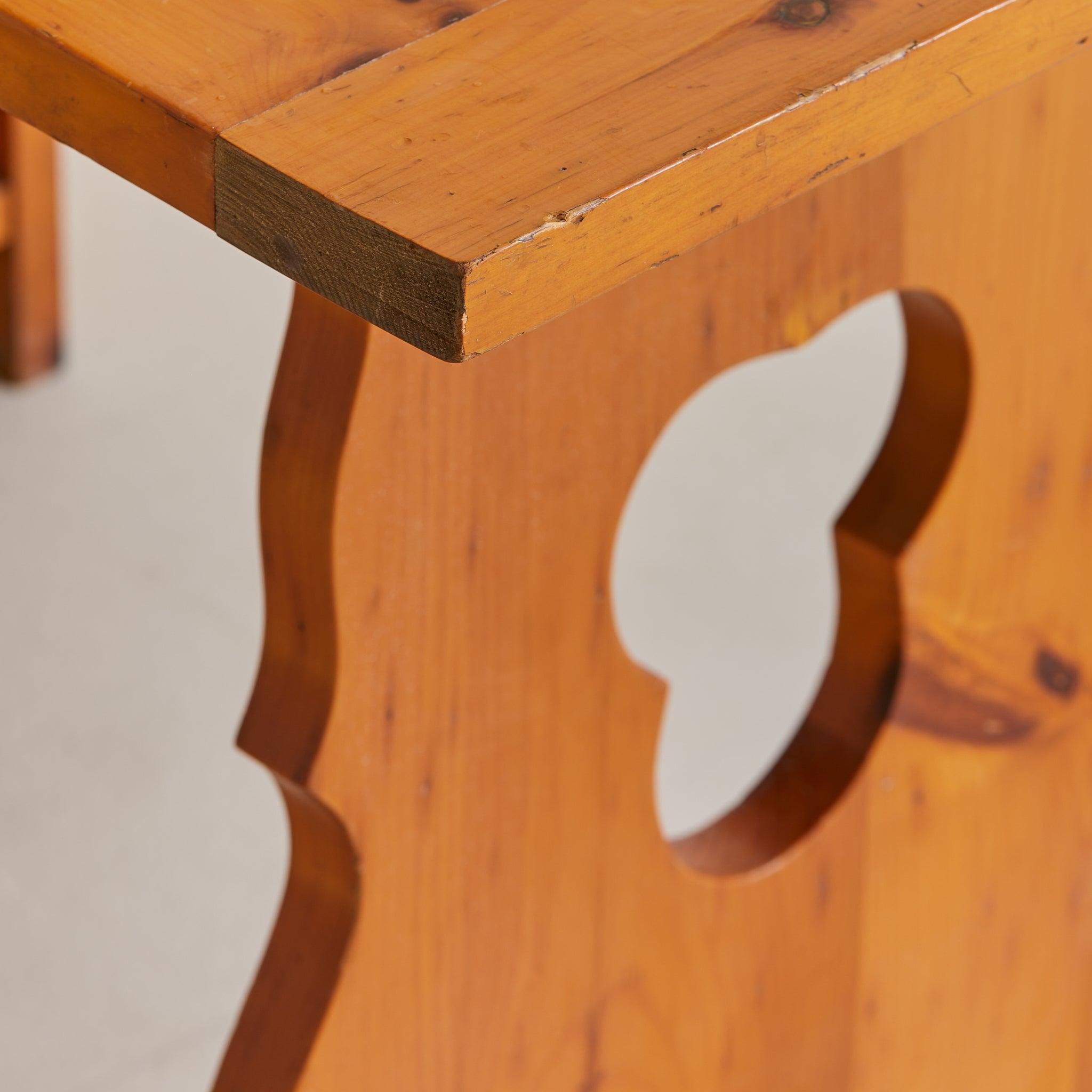 French Pine Fold-Out Dining Table or Desk with Integrated Bookshelf, 1960s en venta 1