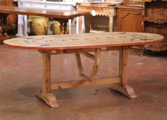 Table de dégustation pliante en pin français avec motifs "Champagne" et Fleurs de Lys