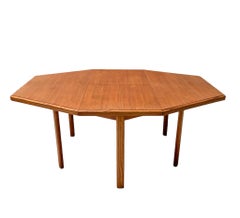 French Pine Mid-Century Modern Extendable Dining Room Table, 1970s