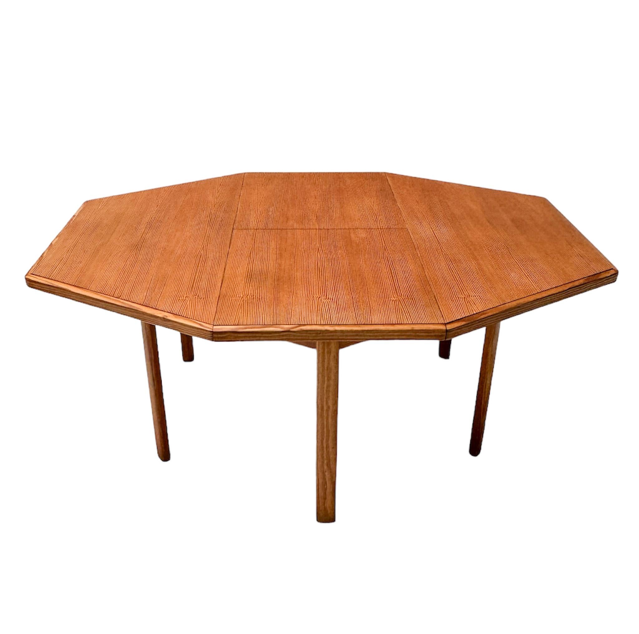 Late 20th Century French Pine Mid-Century Modern Extendable Dining Room Table, 1970s For Sale