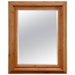 French Pine Rope Twist Beveled Mirror