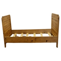 French Pine Single Sleigh Bed Lit Bateau