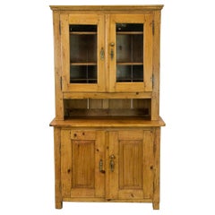 Antique French Pine Stepback Cupboard