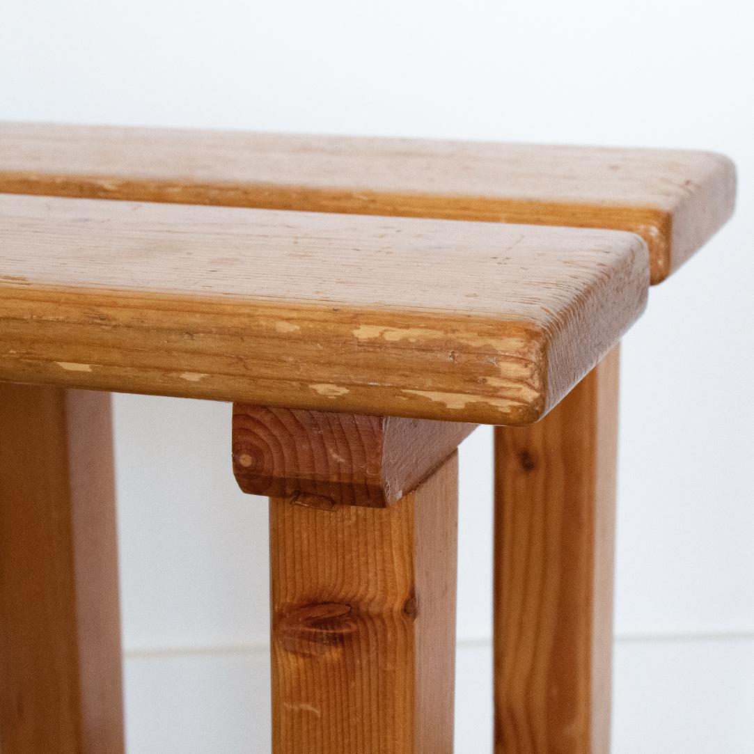 20th Century French Pine Stool in the Style of Charlotte Perriand