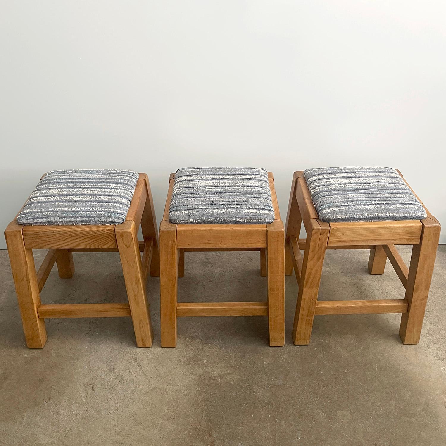 French Pine Stools - 3 available For Sale 8